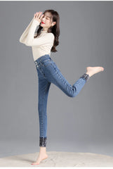 Thermal Winter Thick Fleece High-waist Warm Skinny Jeans