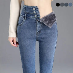 Thermal Winter Thick Fleece High-waist Warm Skinny Jeans