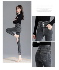 Thermal Winter Thick Fleece High-waist Warm Skinny Jeans