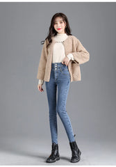 Thermal Winter Thick Fleece High-waist Warm Skinny Jeans