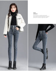 Thermal Winter Thick Fleece High-waist Warm Skinny Jeans