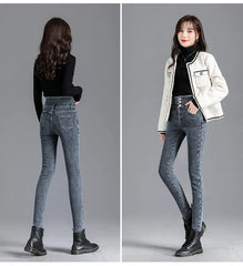 Thermal Winter Thick Fleece High-waist Warm Skinny Jeans