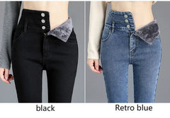 Thermal Winter Thick Fleece High-waist Warm Skinny Jeans