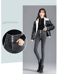 Thermal Winter Thick Fleece High-waist Warm Skinny Jeans