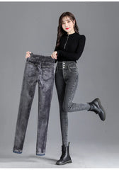 Thermal Winter Thick Fleece High-waist Warm Skinny Jeans