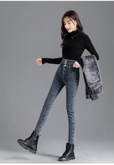 Thermal Winter Thick Fleece High-waist Warm Skinny Jeans