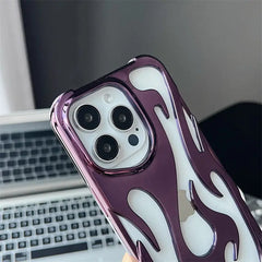 3D Flame pattern Hollow Slim Phone Case for iPhone