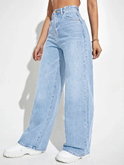 Loose Denim wide leg pants for women