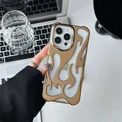 3D Flame pattern Hollow Slim Phone Case for iPhone