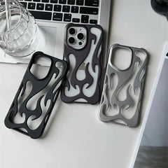 3D Flame pattern Hollow Slim Phone Case for iPhone