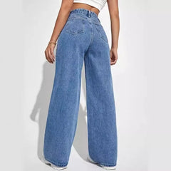 Loose Denim wide leg pants for women