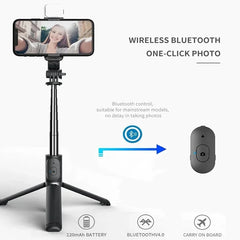 1045mm Selfie Stick With Wireless Bluetooth Led Fill Light