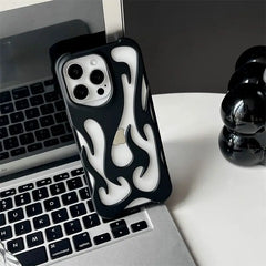 3D Flame pattern Hollow Slim Phone Case for iPhone