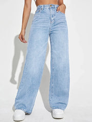 Loose Denim wide leg pants for women