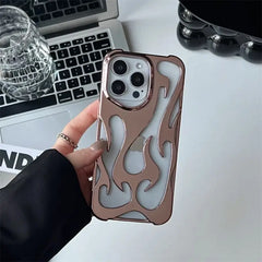 3D Flame pattern Hollow Slim Phone Case for iPhone