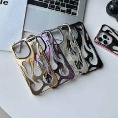 3D Flame pattern Hollow Slim Phone Case for iPhone