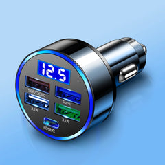 شاحن سيارة مزود بخمسة منافذ USB