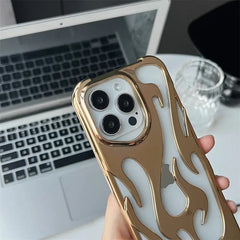 3D Flame pattern Hollow Slim Phone Case for iPhone