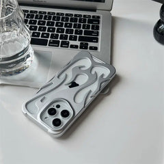 3D Flame pattern Hollow Slim Phone Case for iPhone