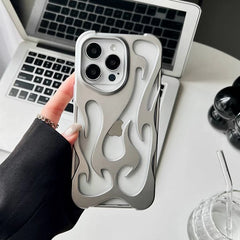 3D Flame pattern Hollow Slim Phone Case for iPhone