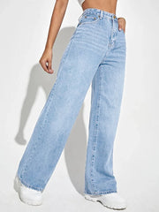 Loose Denim wide leg pants for women