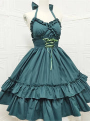 Elegant Kawaii Lolita Retro Suspender Dress